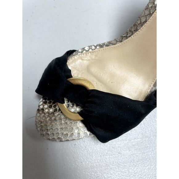 ALEXANDER BIRMAN Branca Silk & Python Ankle-Wrap Sandals Women's 36 $750 - Picture 9 of 16